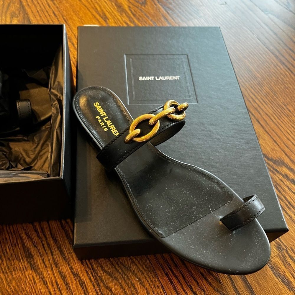 Saint Laurent Women's Black Sandals - Picture 8 of 9